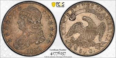 1832 50C Small Letters AU50