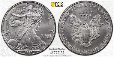 1996 $1 Silver Eagle MS69