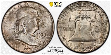 1956 50C Obv Die Clash FS 402 MS67FBL