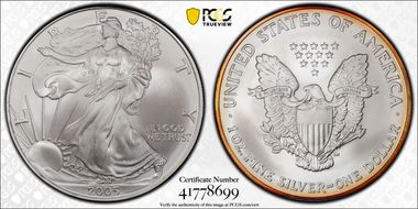 2005 $1 Silver Eagle MS69