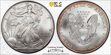 2002 $1 Silver Eagle MS69