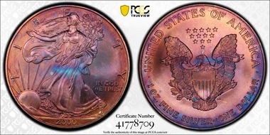 2000 $1 Silver Eagle MS67