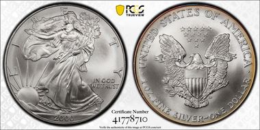 2000 $1 Silver Eagle MS69