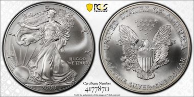 2000 $1 Silver Eagle MS69