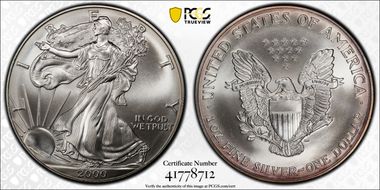 2000 $1 Silver Eagle MS69