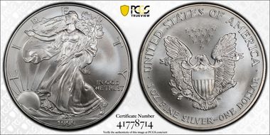 1999 $1 Silver Eagle MS69