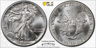 1989 $1 Silver Eagle MS69