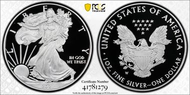 2021-W  $1 Silver Eagle - Type 1 First Strike PR70DCAM