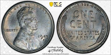 1943-D 1C MS63