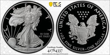 2021-W  $1 Silver Eagle - Type 1 First Strike PR70DCAM