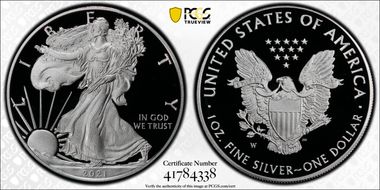 2021-W  $1 Silver Eagle - Type 1 First Strike PR70DCAM