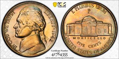 1942-P 5C Silver PR65