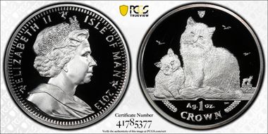 2013 Crown Siberian Cat w/Kitten Ag PR68DCAM