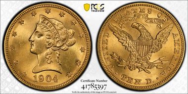 1904 $10 MS64+
