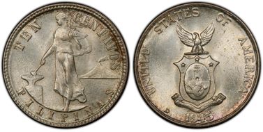 1945-D 10C Allen-9.05b Doubled Die MS66+