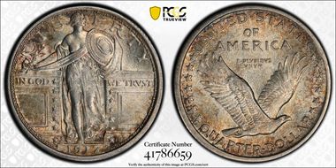 1917-S 25C Type 1 MS63FH