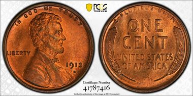 1913-D 1C MS66RD