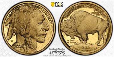 2008-W $25 American Buffalo First Strike .9999 Fine Gold PR70DCAM