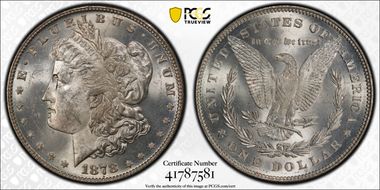 1878 7/8TF $1 Strong, VAM 38, 7/5 MS62
