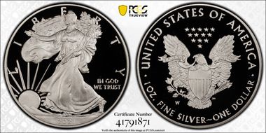 2021-W  $1 Silver Eagle - Type 1 First Day of Issue PR70DCAM