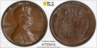 1955 1C Doubled Die Obverse MS62BN