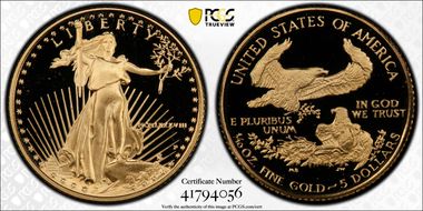 1989-P $5 Gold Eagle PR69DCAM