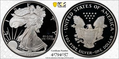 1994-P $1 Silver Eagle PR68DCAM