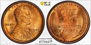 1909 VDB 1C MS64+ RD