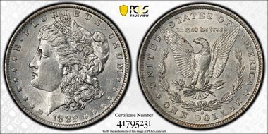 1882-O/S $1 Strong AU53