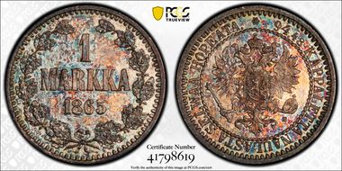 1865-S Markka MS65PL