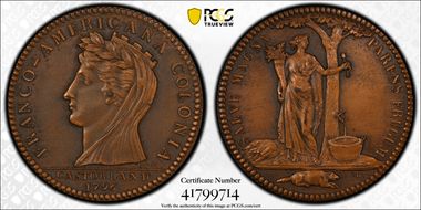 (1796) AE Medal Castorland Restrike, Matte MS64BN