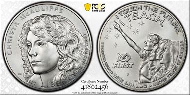 2021-P $1 Christa McAuliffe First Strike MS70