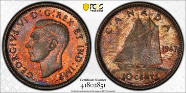 1947 10C Maple Leaf MS64