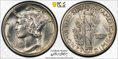 1925-S 10C MS65+ FB