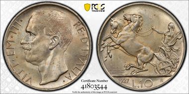 1927-R 10 L **FERT** KM-68.2  Ag MS65