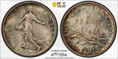 1906 1 Fr Gad-467 F-217 MS66