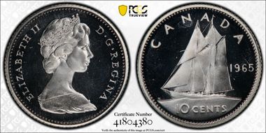 1965 10C PR67DCAM