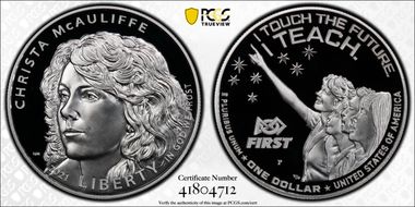 2021-P $1 Christa McAuliffe First Strike PR69DCAM