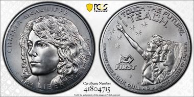 2021-P $1 Christa McAuliffe First Strike MS69
