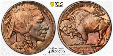 1920-S 5C AU58
