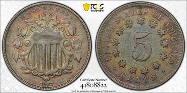 1867 5C No Rays XF45