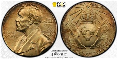 (1984)K10 Medal Alfred Nobel Science Gilt Ag Nominating Committee SP65