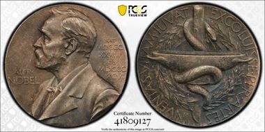 (1980)F10 Medal Alfred Nobel Medicine Gilt Ag Nominating Committee SP62