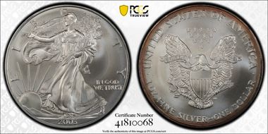 2003 $1 Silver Eagle MS69