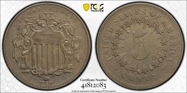 1867 Rays 5C FS-1402/1901, O/R Die Clash AU50