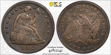 1867 $1 VF35