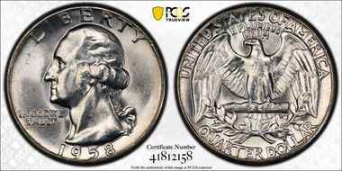 1958 25C Type B Reverse, FS-901 MS64