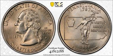1999-P 25C Pennsylvania MS64