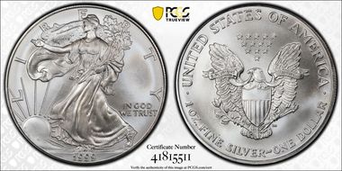 1999 $1 Silver Eagle MS69