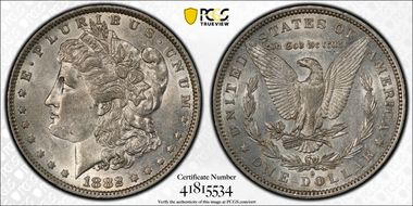 1882-O/S $1 Strong AU53